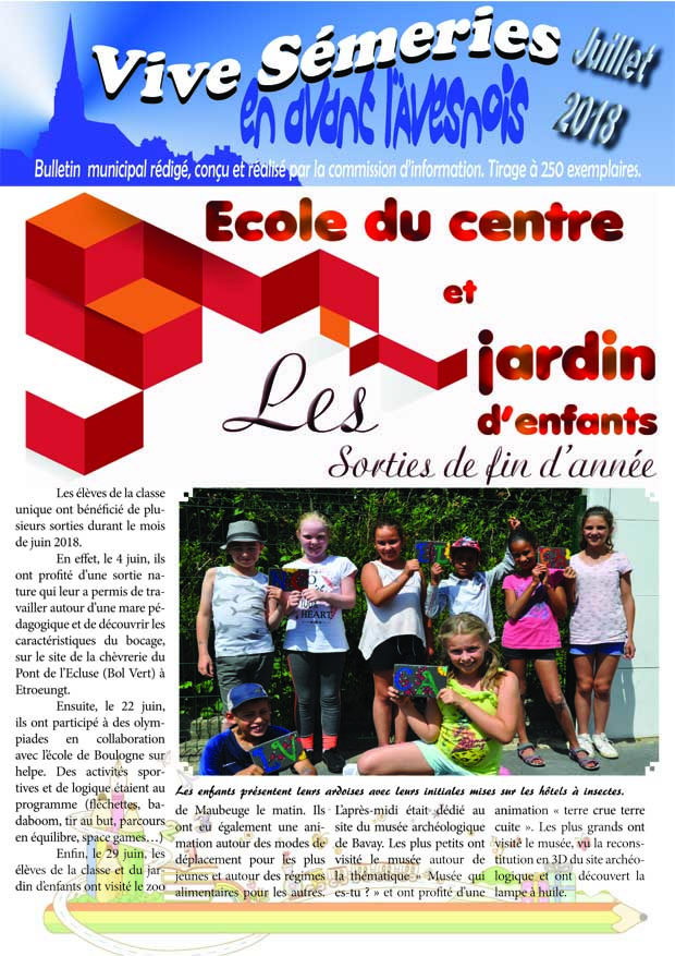 Journal municipal semeries juillet 2018 joveniaux graphiste