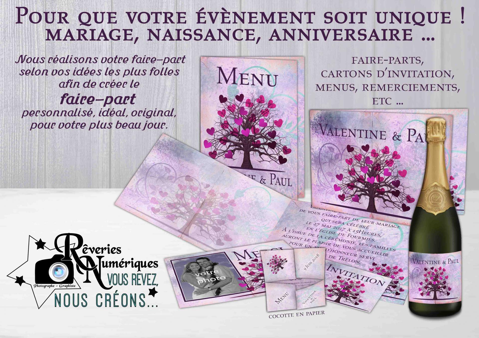 Joveniaux faire parts carterie personnalise avesnes sur helpe